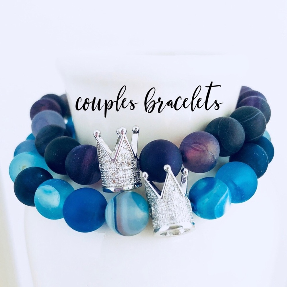 COUPLES | King and Queen Agate Beaded Bracelets